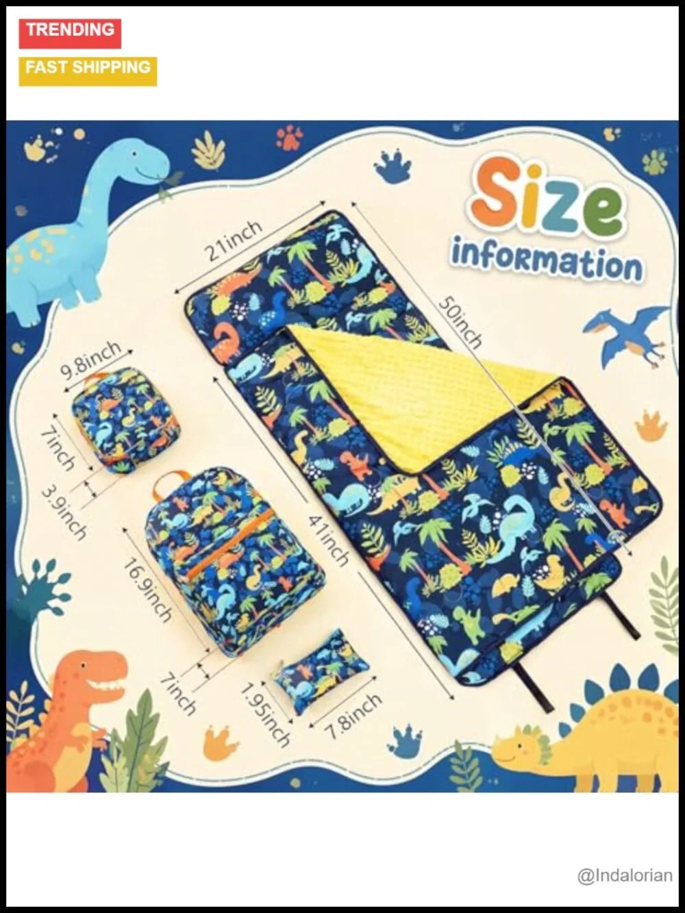 4-Piece Kids Backpack Set with Nap Mat, Lunch Bag, Pencil Case
